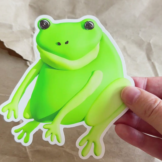 🐸 Large Frog Sticker - 3D Effect Vinyl Decal